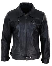 Mens Classic Black-Brown Leather Jacket