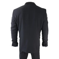 AK-22 - Men's Double Breasted Black Tuxedo Dinner Wedding Suit