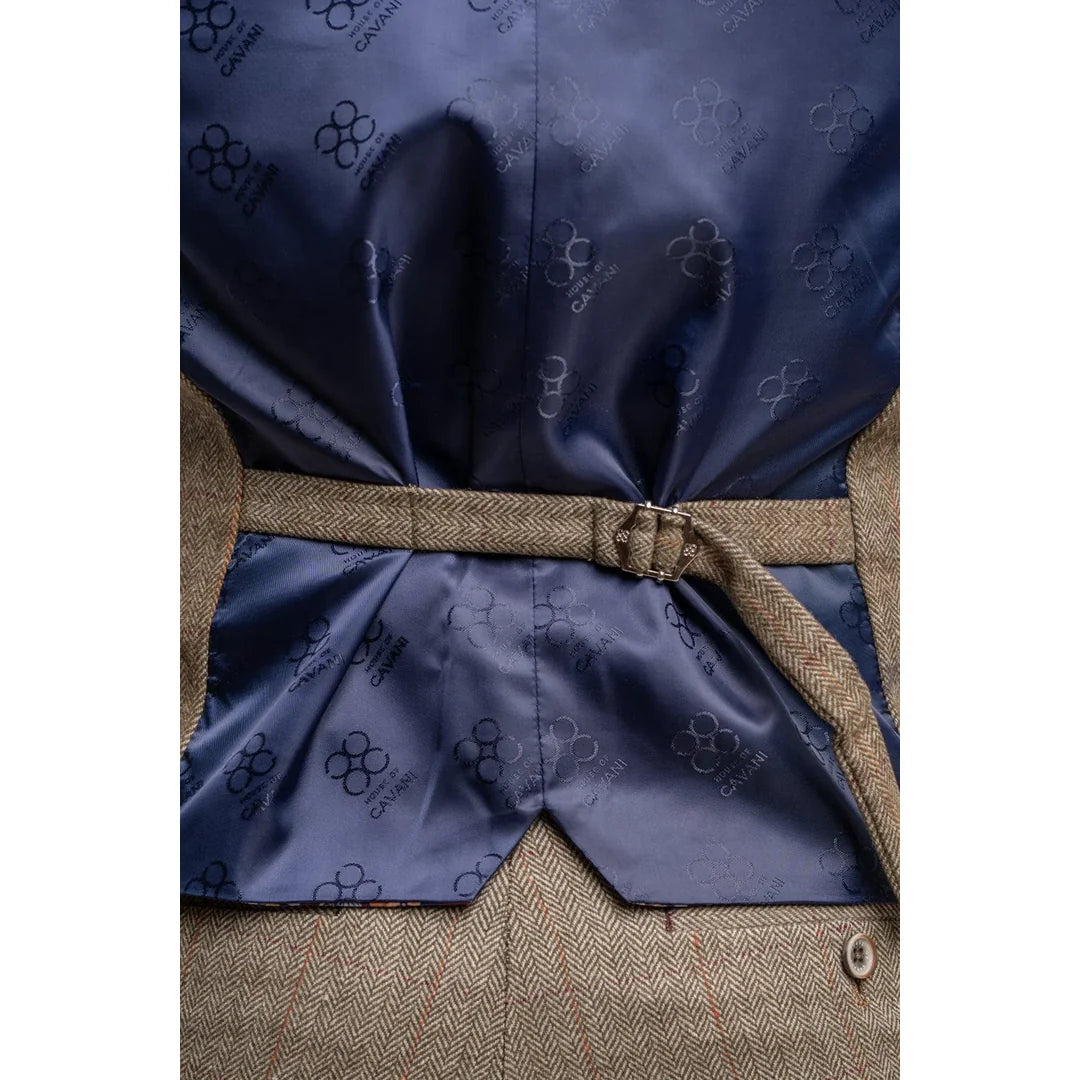 Gaston - Men's Tweed Olive Check Waistcoat