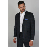 Harvey - Men's Navy Check Blazer