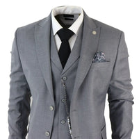 James Men's 3-Piece Grey Classic Fit Suit