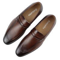 Men's Moccasin Brown Loafers Shoes Leather Lined Slip On Smart Formal Shoe