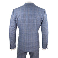 Mens 3 Piece Blue-Grey Vintage Suit - Paul Andrew Victor