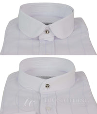 Mens Vintage Check Pattern Shirt with Removable Collar