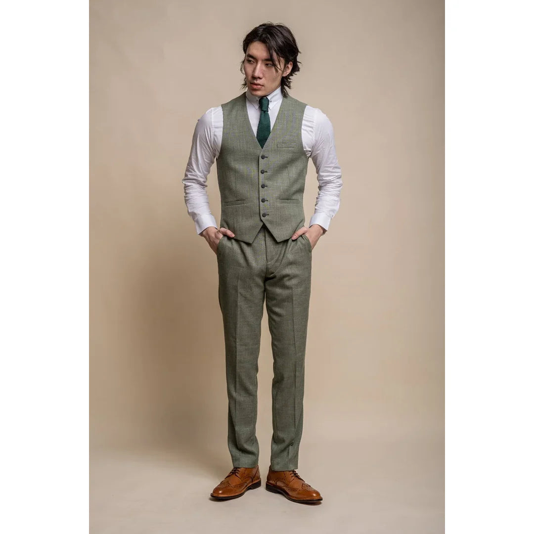 Miami - Men's Sage Green Summer Waistcoat