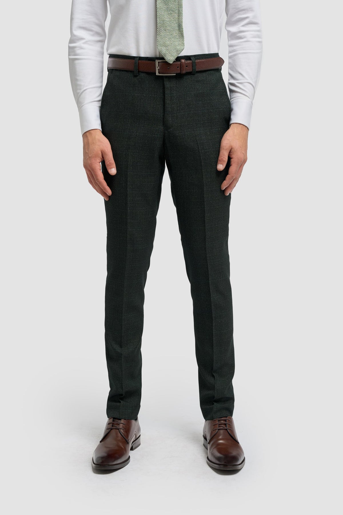 Caridi - Férfi olívazöld tweed nadrág