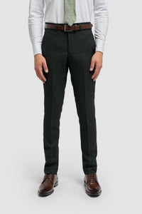 Caridi - Férfi olívazöld tweed nadrág