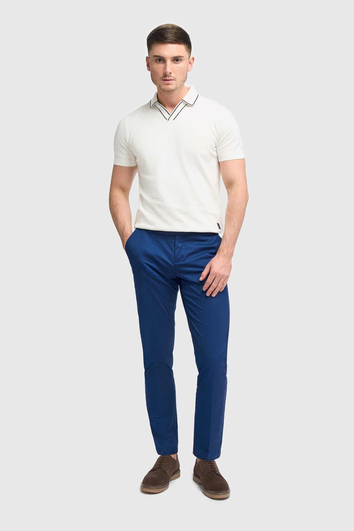 Mario - Férfi nyári kék elegáns nadrág