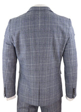 Harry Brown - Men's Grey-Blue Prince of Whales 3 Piece Suit