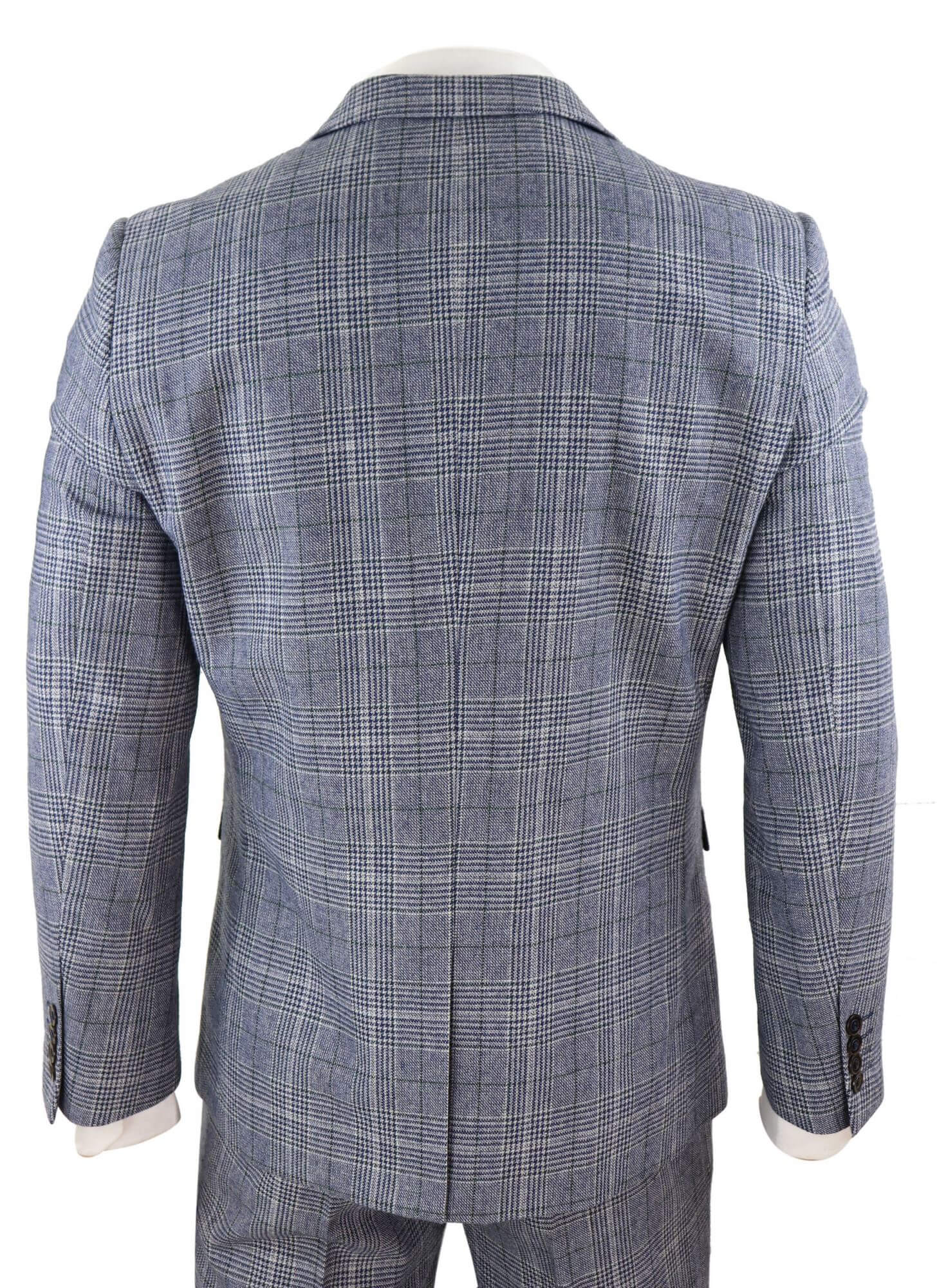 Harry Brown - Men's Grey-Blue Prince of Whales 3 Piece Suit