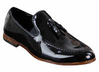 Mens Patent Black Tassel Shoes