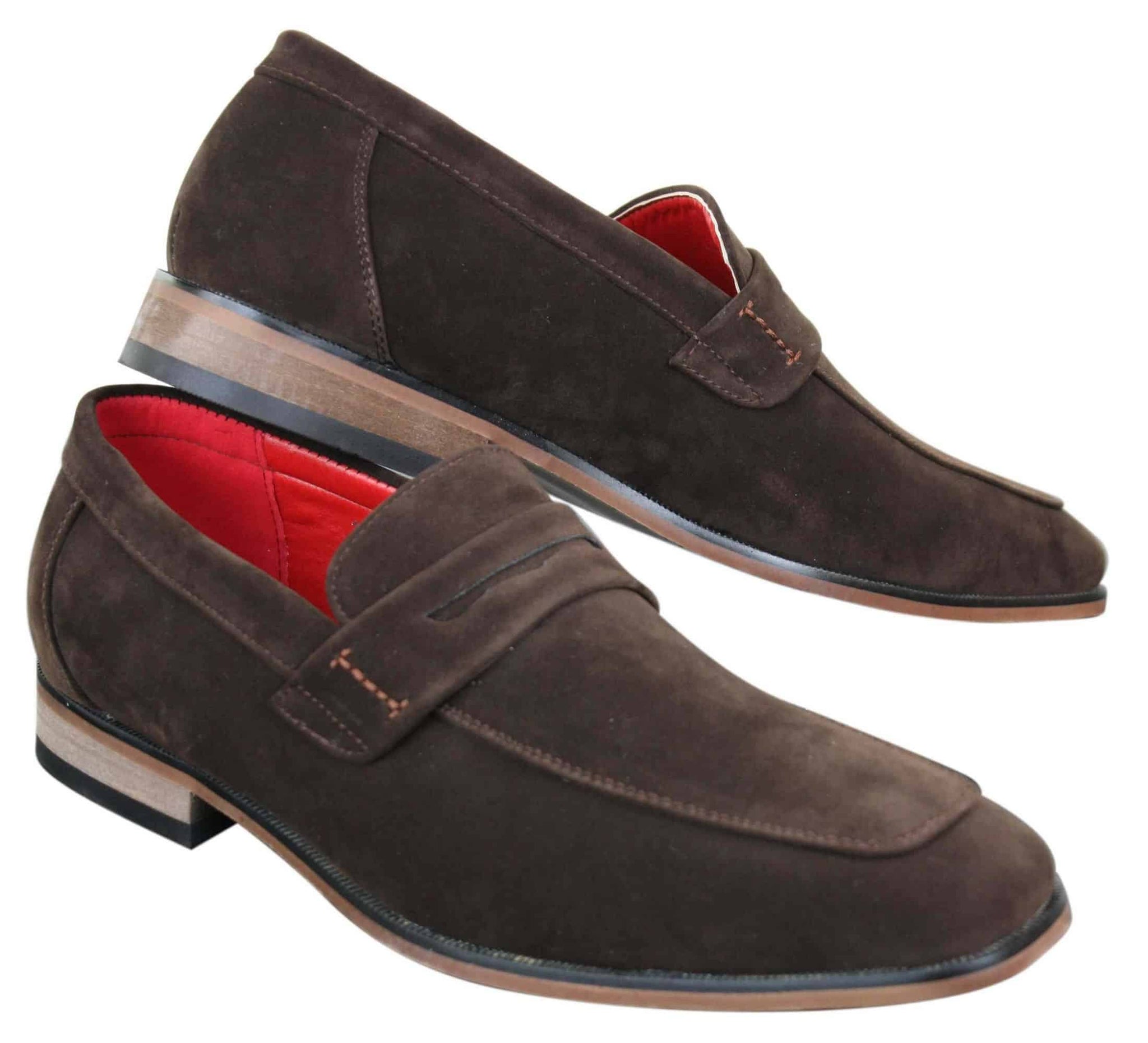 Fiorello 1807 - Mens Suede Faux Slip Onl Shoes Italian Design Classic Loafers