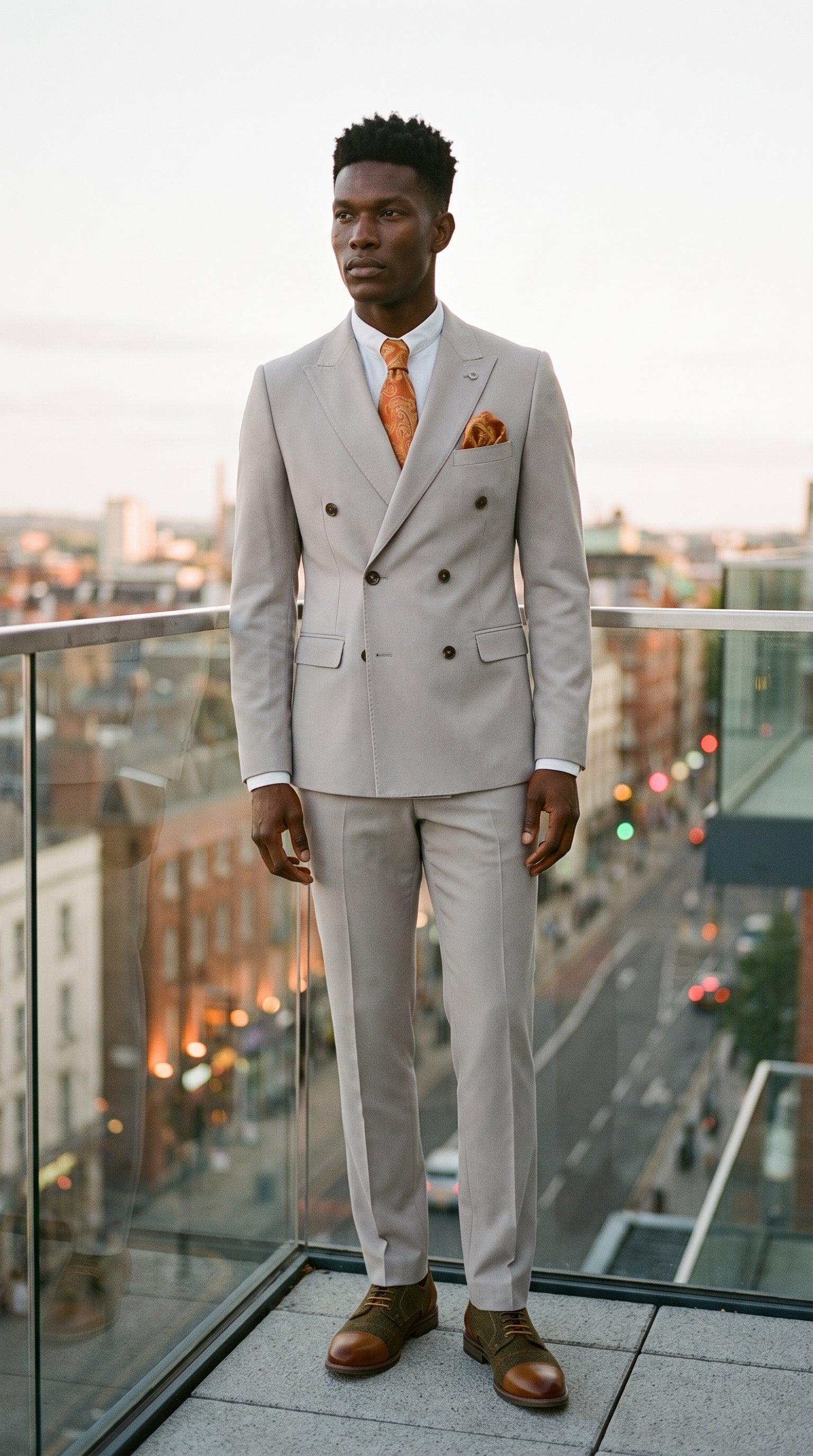 Look #660 styled with Mayfair - Férfi kőmintás, kétrészes, dupla mellű öltöny