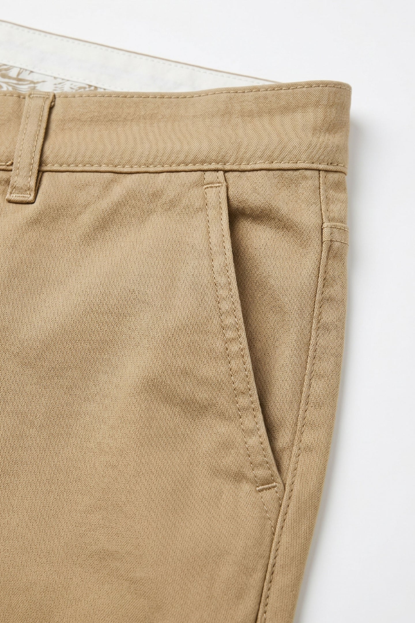 Férfi Khaki Színű Len Keverék Chino Nadrág Tencel Pamut Vékony Nyári Anyagból