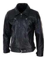 Mens Classic Black-Brown Leather Jacket