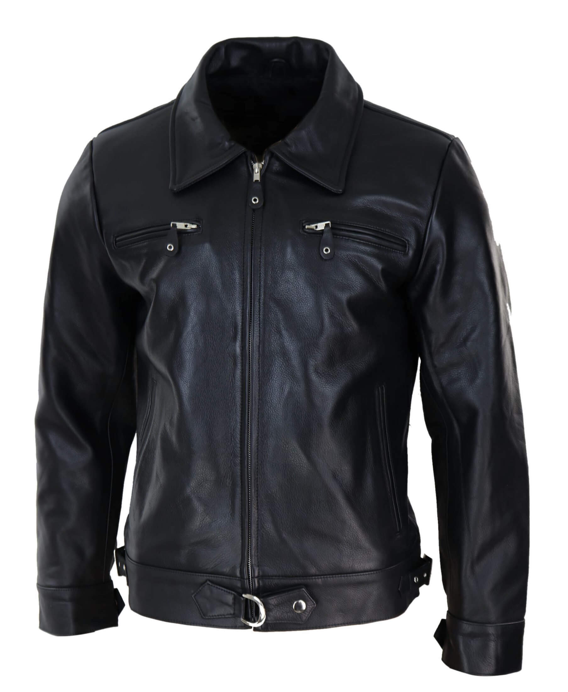 Mens Classic Black-Brown Leather Jacket