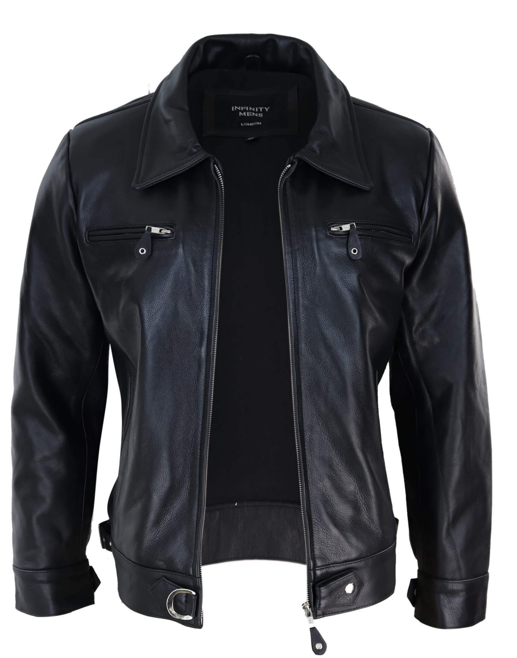 Mens Classic Black-Brown Leather Jacket