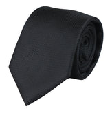 Satin Silk Textured Black Tie Gift Set Pocket Square Cuff Links Tie Matt Satin