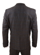 Brown Check 3 Piece Tweed Suit