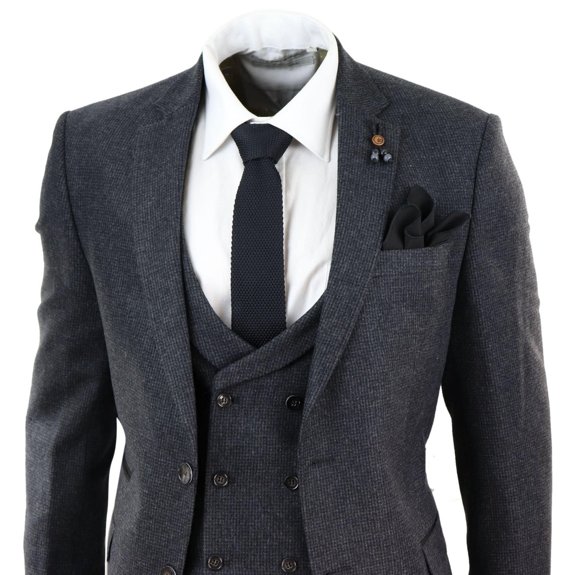 Dark Grey Tweed 3 Piece Suit