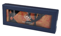 Paisley Neck Orange Tie Gift Set Pocket Square Cuff Links Tie Floral Satin