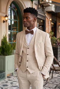 Férfi barna kétrétegű csokornyakkendő