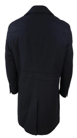 Mens Long Black Wool Overcoat
