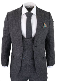 Men's Charcoal-Grey 3 Piece Suit