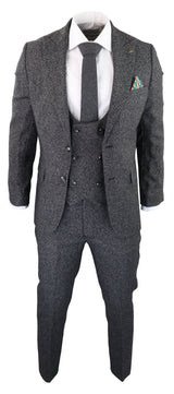 Men's Charcoal-Grey 3 Piece Suit
