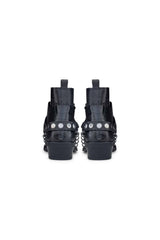 Mens Real Leather Cowboy Boots with Chain