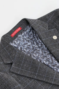 Férfi szürke kockás, háromrészes öltöny