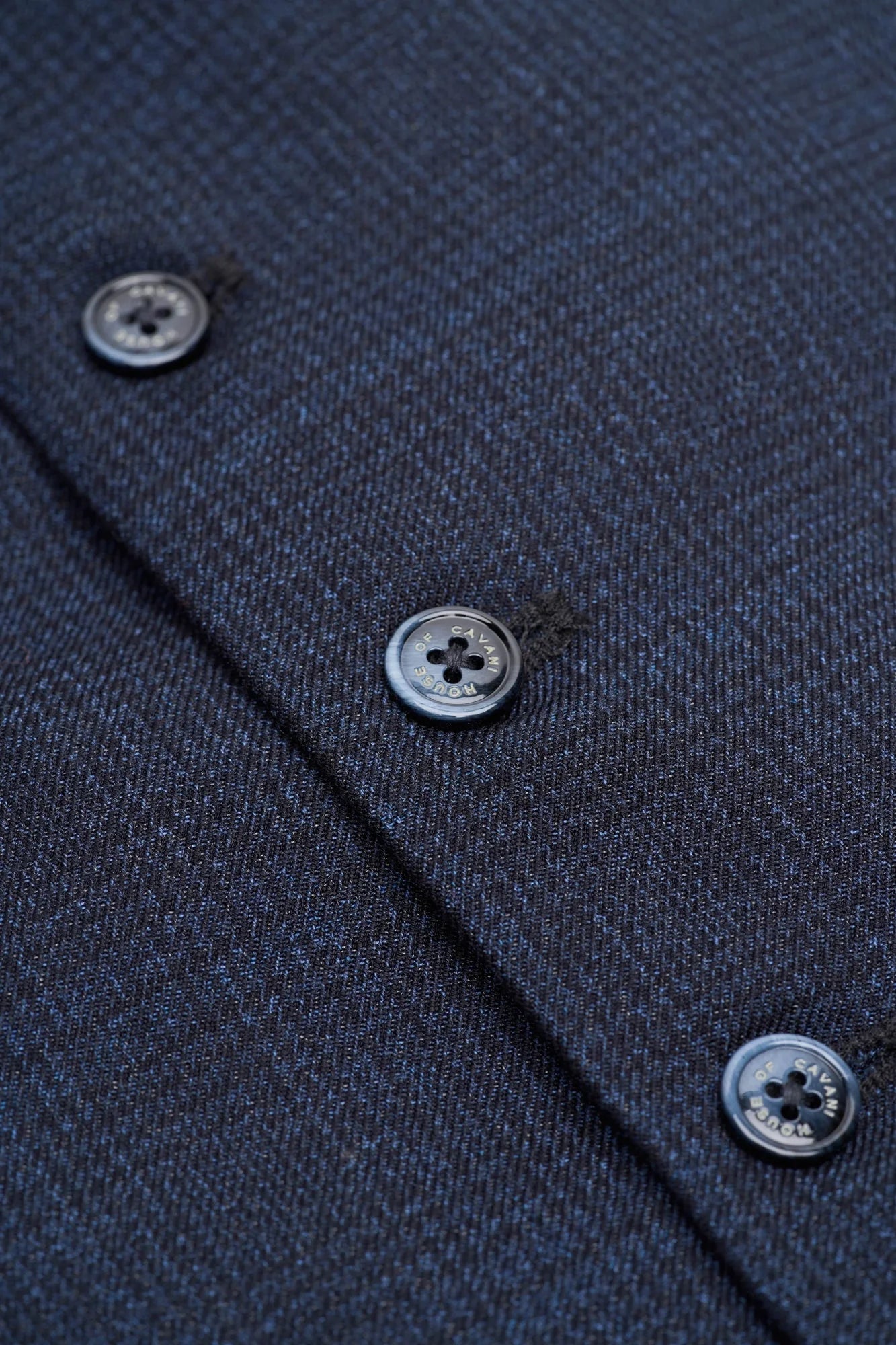Caridi - Férfi sötétkék tweed mellény