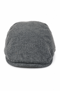 Férfi lapos sapka Baker fiúnak, 8 paneles nagypapai tweed halszálkás szürke, vintage