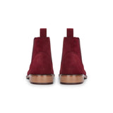 Men's Burgundy Suede Leather Slip On Chelsea Ankle Boots
