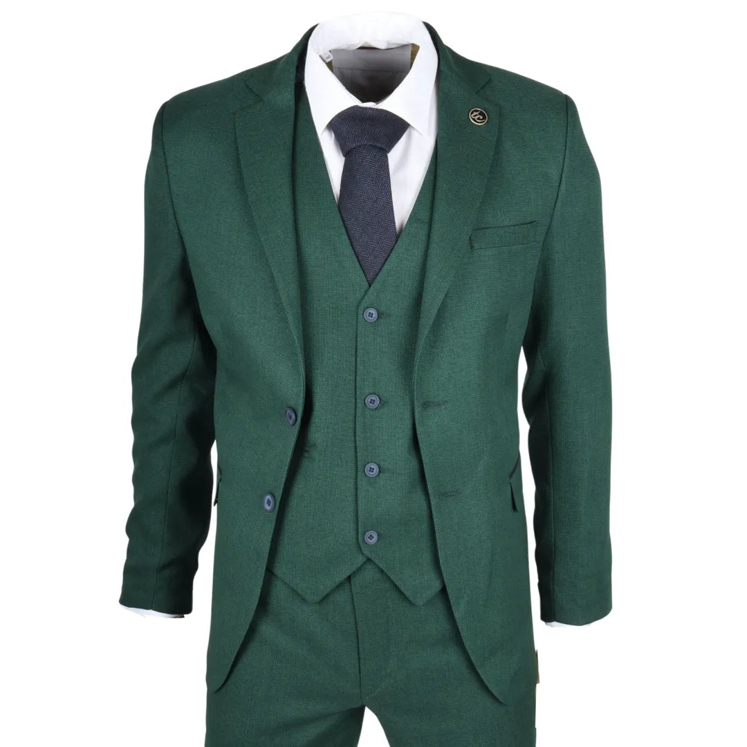IM08 - Men's 3 Piece Green Classic Suit