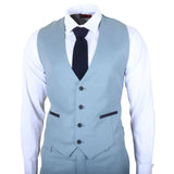 IM32 - Férfi egyszínű türkizkék, háromrészes öltöny