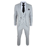 IM3 Men's Grey Checked Tailored Fit 3-Piece Suit