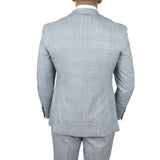 Mark Men's Light Blue 3-Piece Tweed Check Tailored Fit Suit