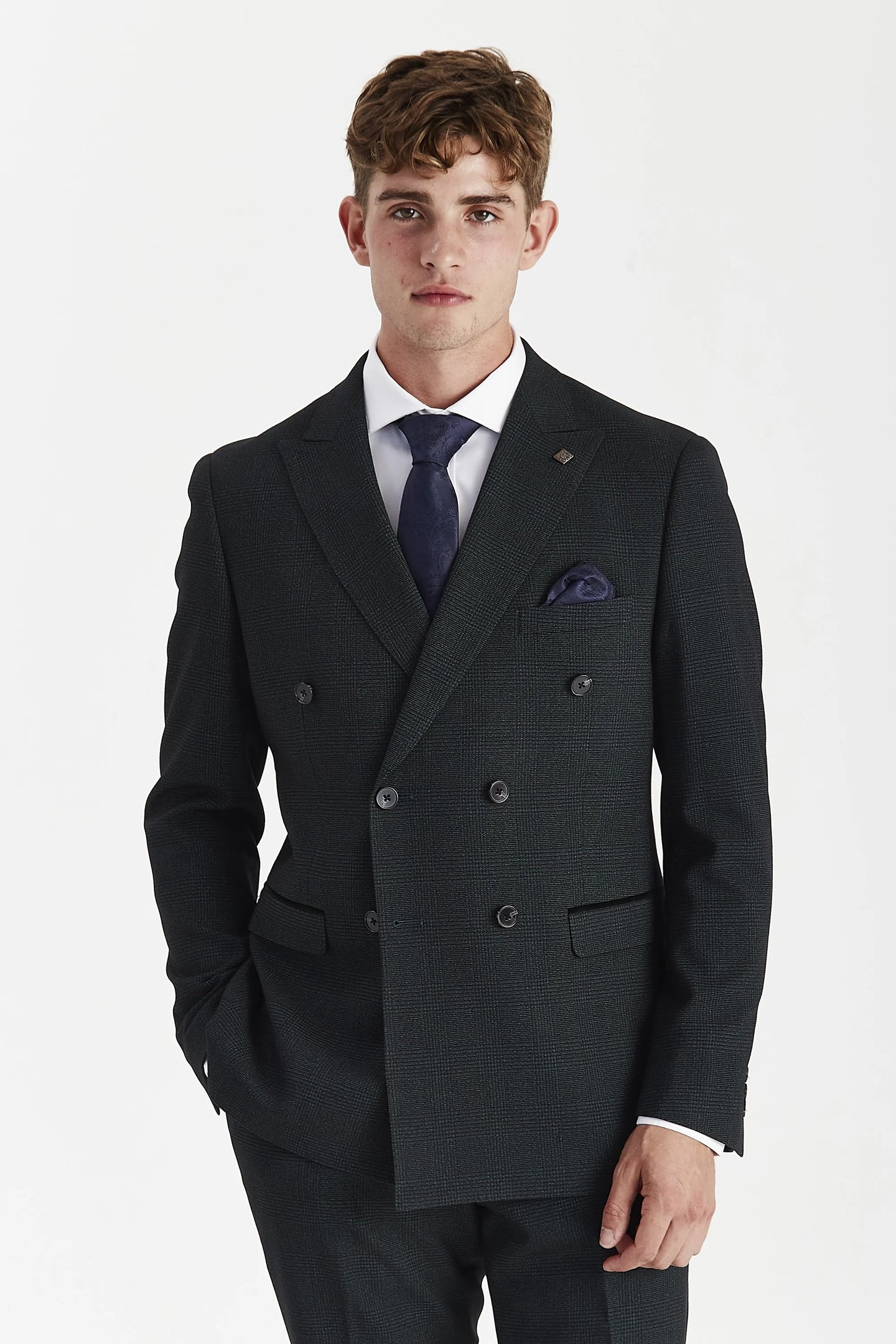 Regent - Férfi zöld kétrészes dupla soros öltöny