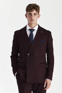 Regent - Férfi bordó kétrészes dupla soros öltöny