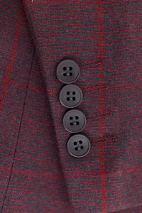 Férfi háromrészes öltöny gyapjú tweed öltöny szilvakék kockás 1920-as évekbeli Gatsby