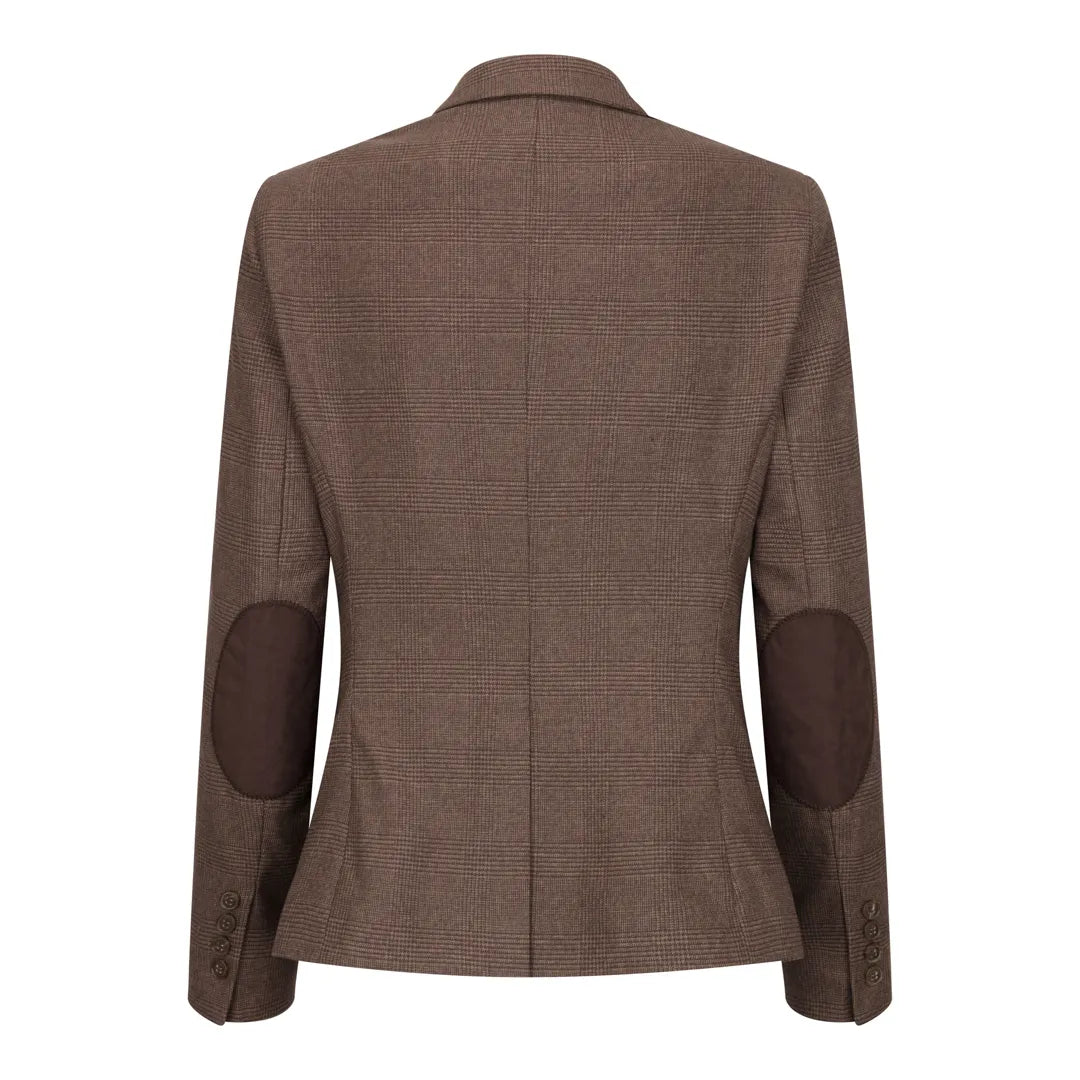 TPW50 - Női barna, háromrészes, kockás kosztüm Wales hercege mintával