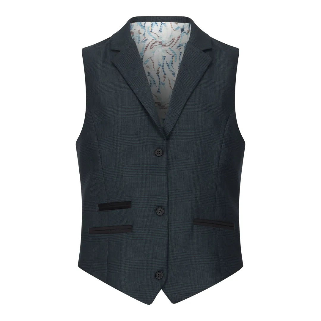 TPW53 - Női zöld színű, háromrészes, kockás kosztüm walesi herceg mintával