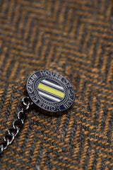 Thomas - Férfi barna, háromrészes gyapjúkeverék tweed öltöny