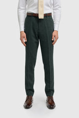 Thomas - Olivazöld, 3 darabos gyapjúkeverék tweed öltöny