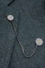 Thomas - Olivazöld, 3 darabos gyapjúkeverék tweed öltöny