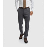 Thomas - Férfi sötétkék gyapjúkeverék halszálkás tweed nadrág