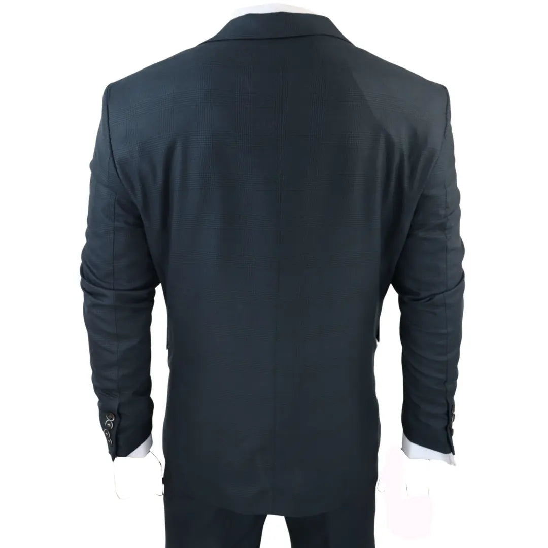 AK-07 Men's 3-Piece Olive Green Check Suit