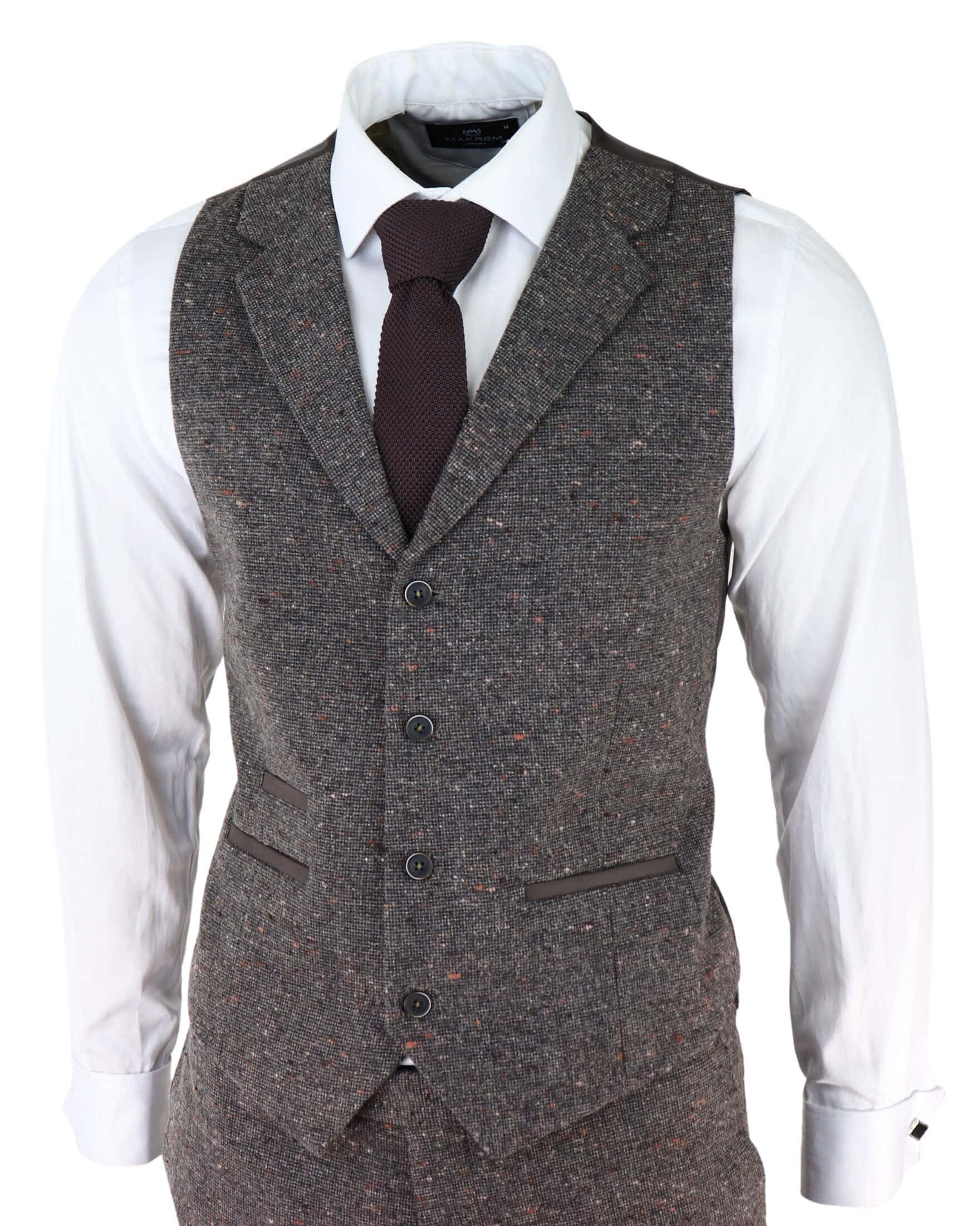 Men's Brown Tweed 3 Piece Suit