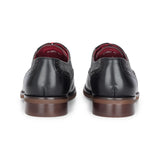 Albert - Férfi fekete bőr tweed cipő díszítéssel